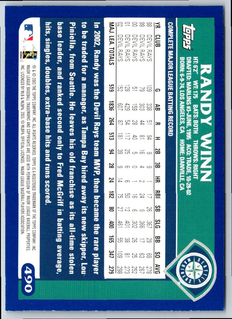 2003 Topps Randy Winn