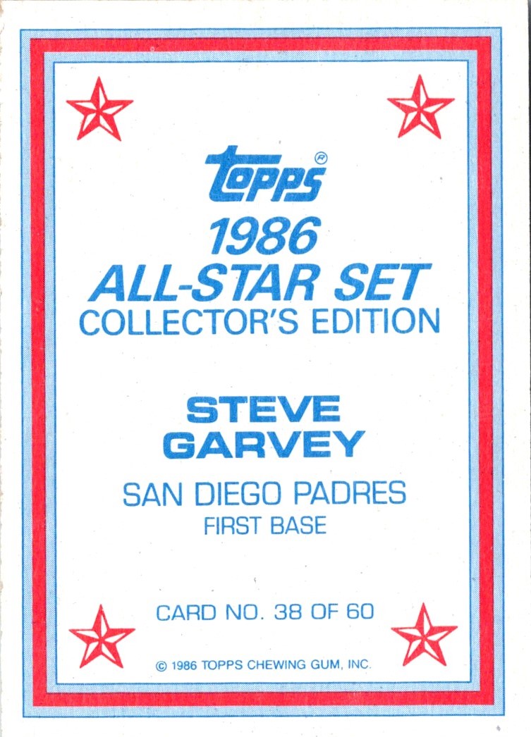 1986 Topps Glossy Steve Garvey