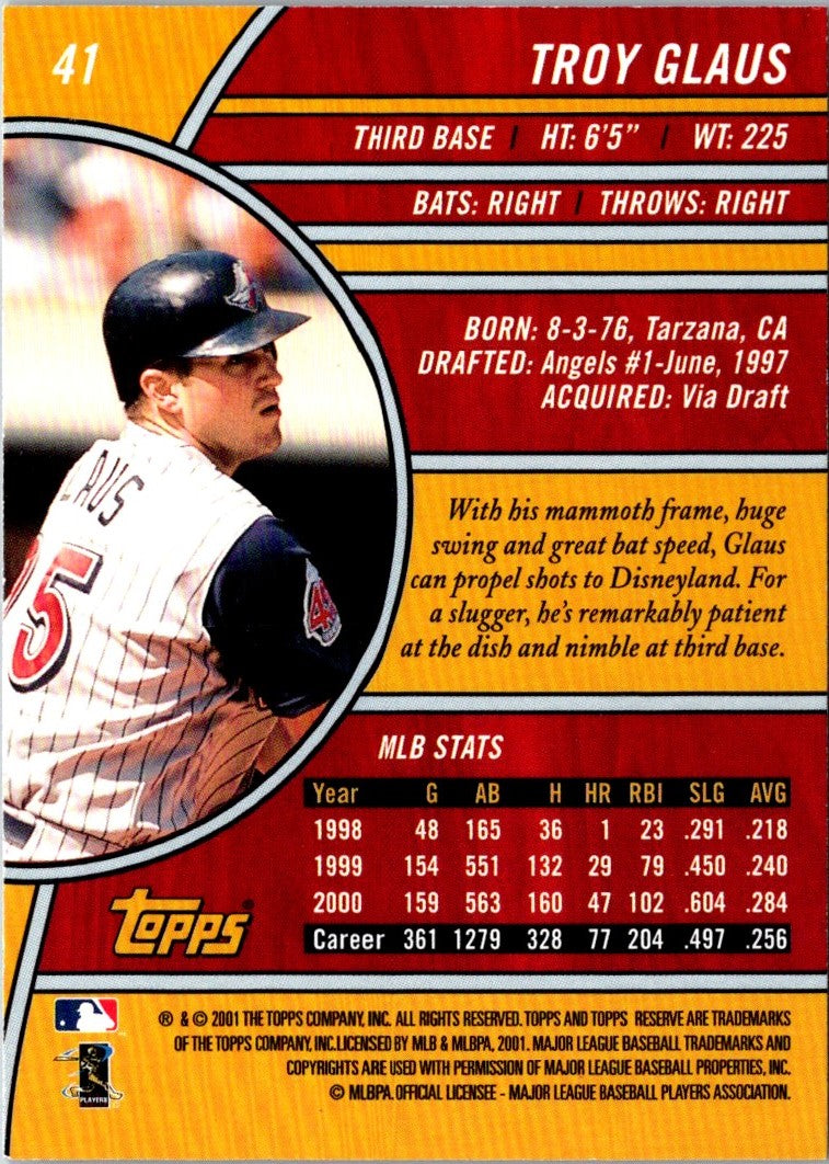 2001 Topps Reserve Troy Glaus