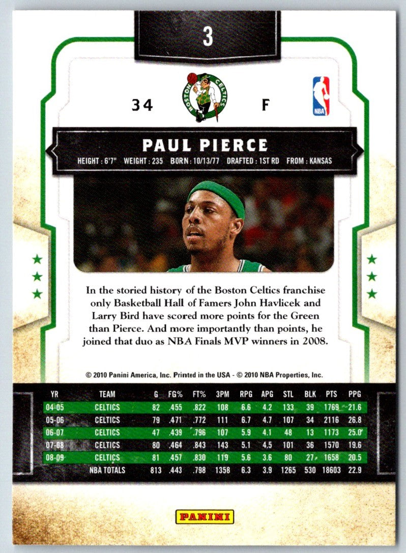 2010 Panini Prestige True Colors Paul Pierce