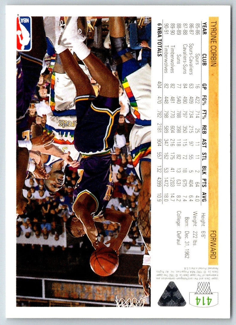 1992 Upper Deck Tyrone Corbin