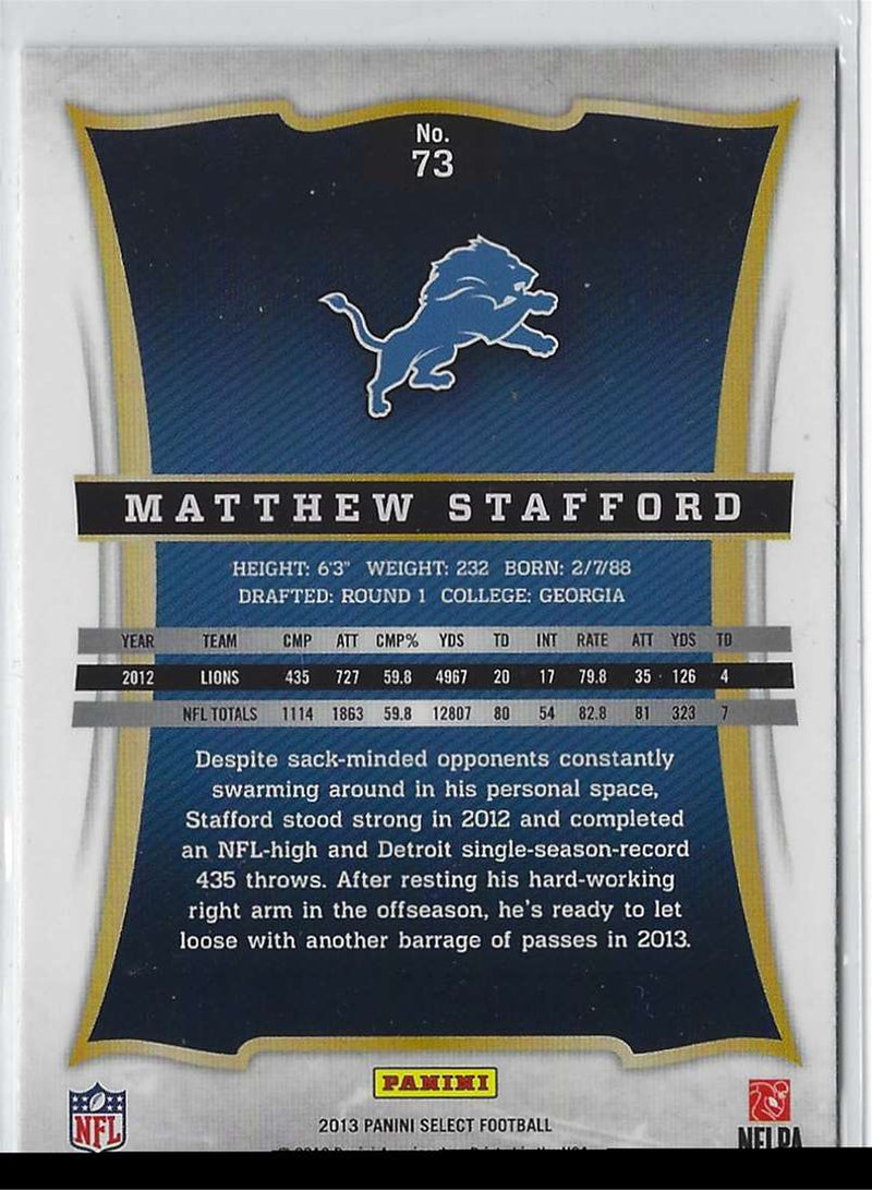 2013 Panini Select Matthew Stafford