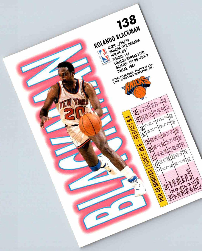 1993 Fleer Rolando Blackman