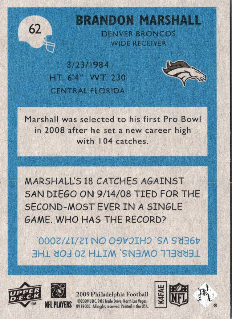 2009 Upper Deck Brandon Marshall