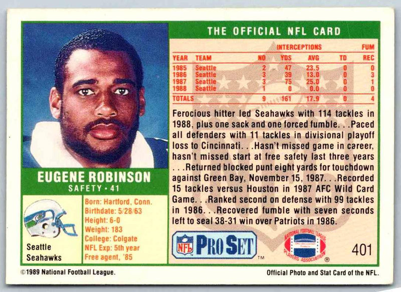 1989 NFL Proset Eugene Robinson