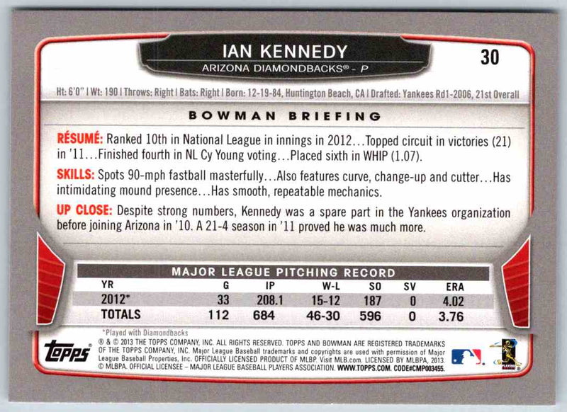 2013 Bowman Ian Kennedy