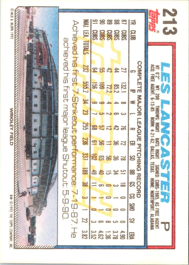 1992 Topps Les Lancaster