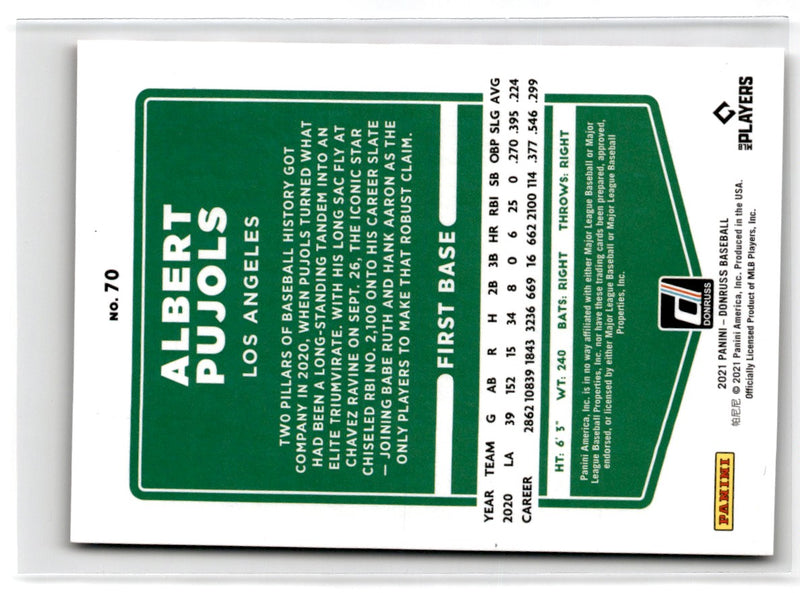 2021 Donruss Albert Pujols