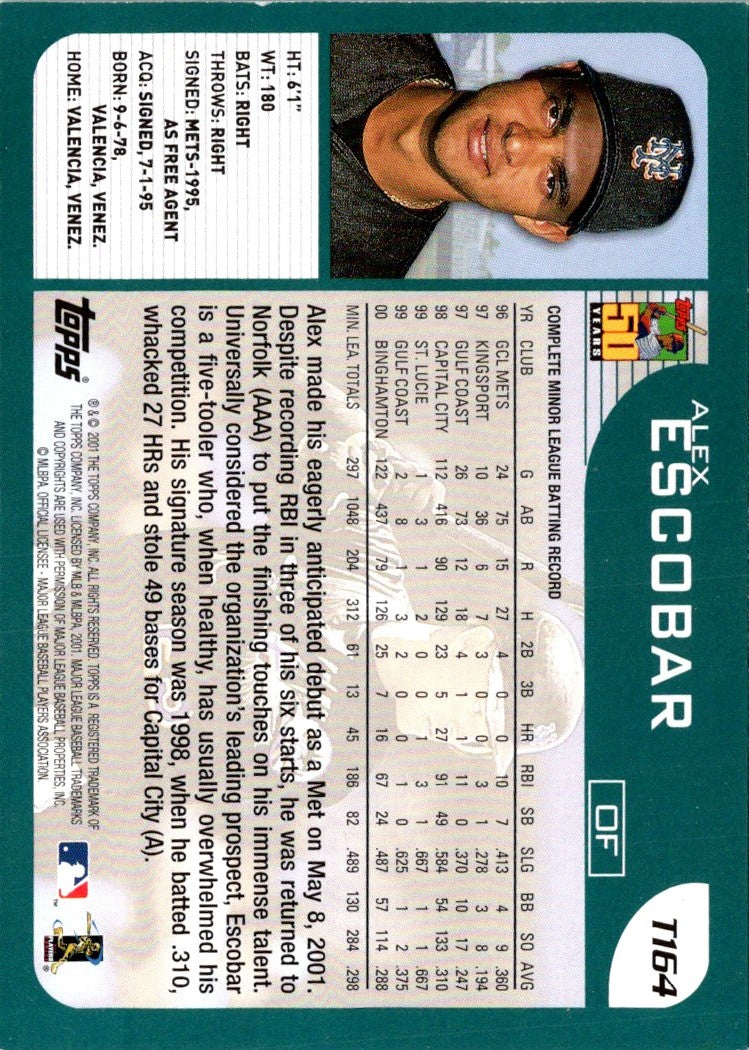 2001 Topps Traded & Rookies Alex Escobar