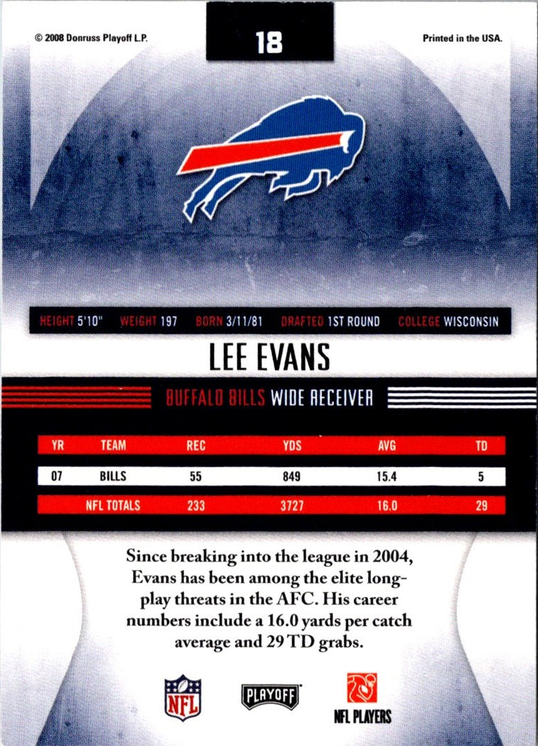 2008 Playoff Absolute Memorabilia Lee Evans