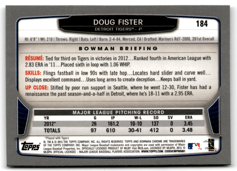 2013 Bowman Chrome Doug Fister