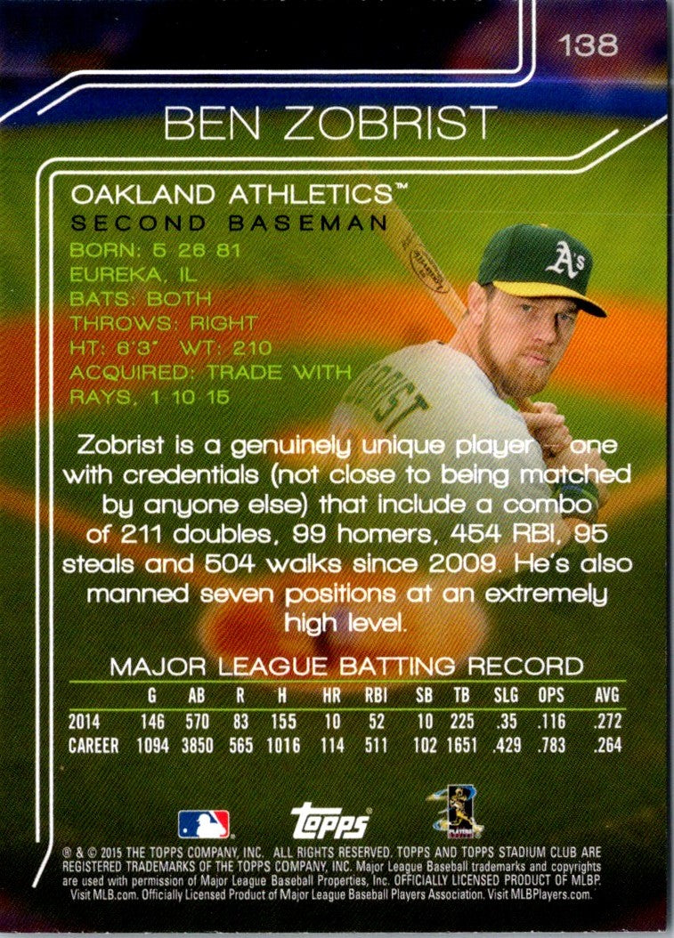 2015 Stadium Club Ben Zobrist