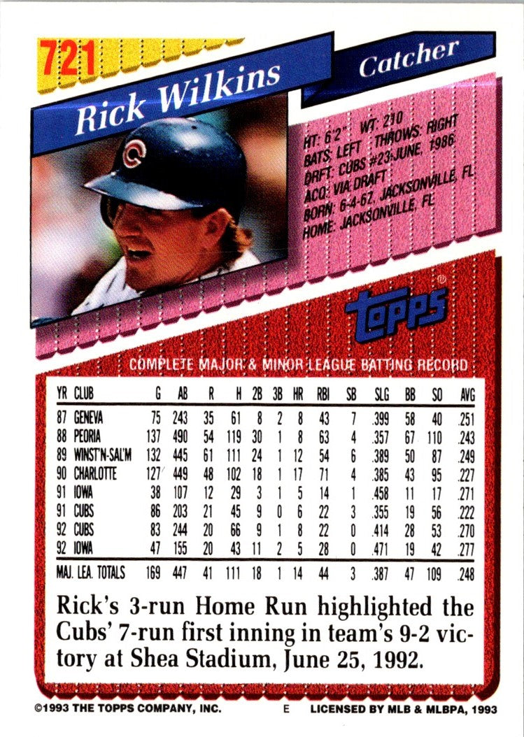 1993 Topps Gold Rick Wilkins