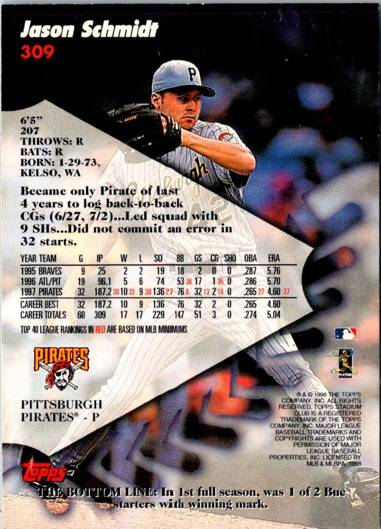 1998 Stadium Club Jason Schmidt