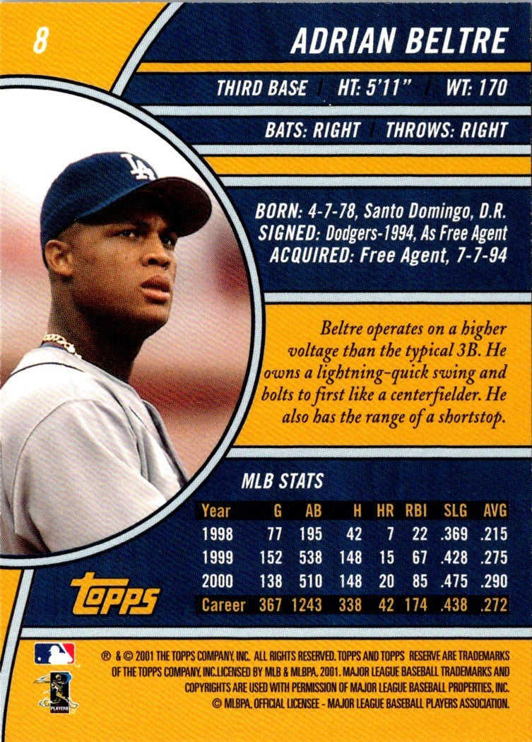 2001 Topps Reserve Adrian Beltre