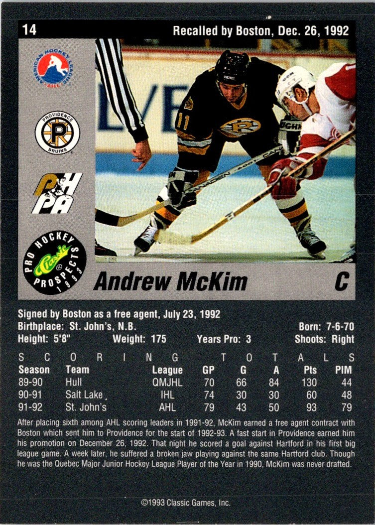 1993 Classic Pro Prospects Andrew McKim