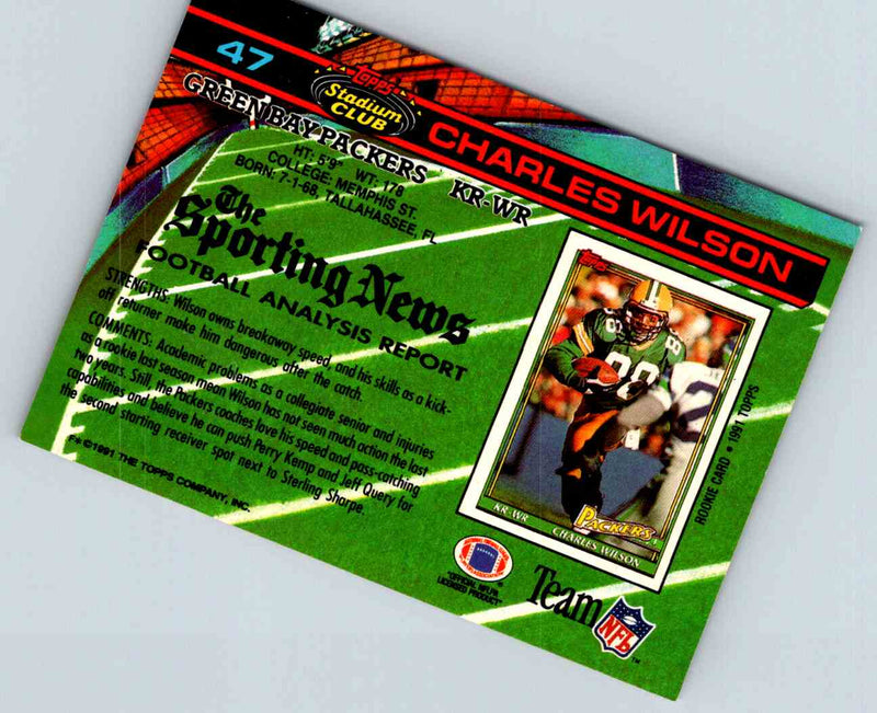 1991 Topps Stadium Club Football Charles Wilson