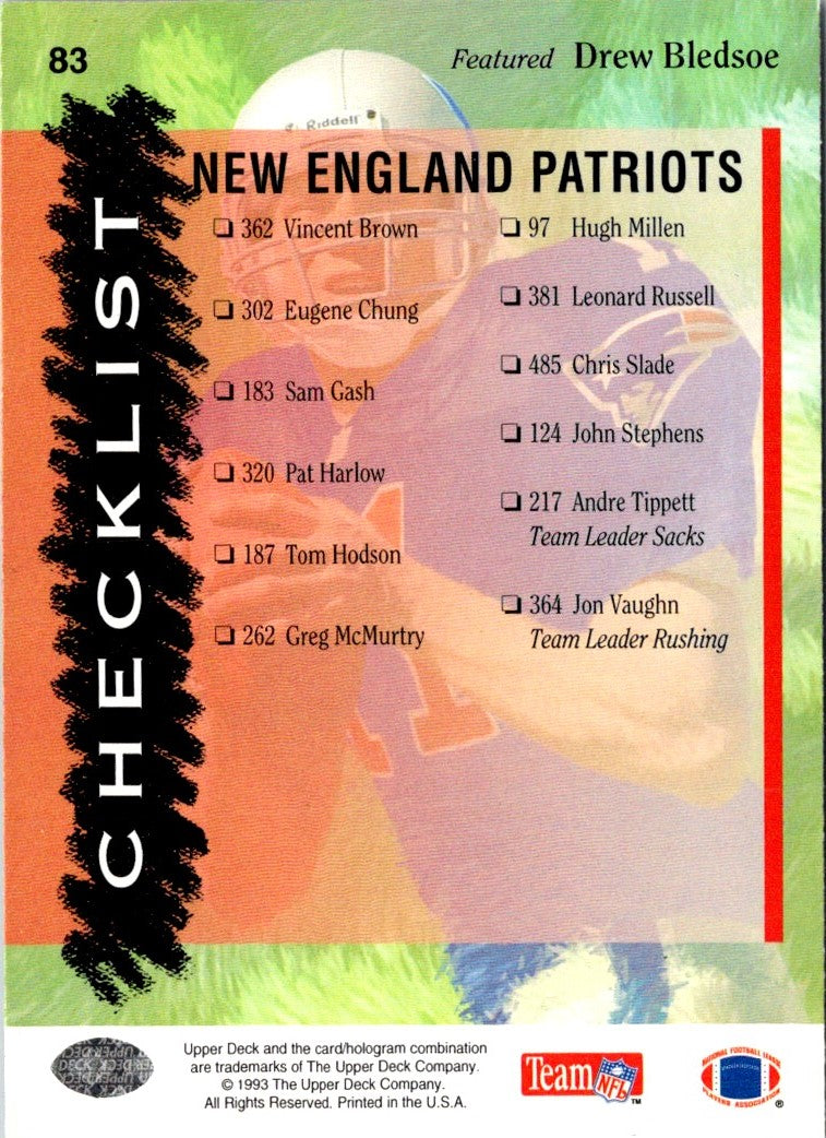 1993 Upper Deck Patriots Checklist