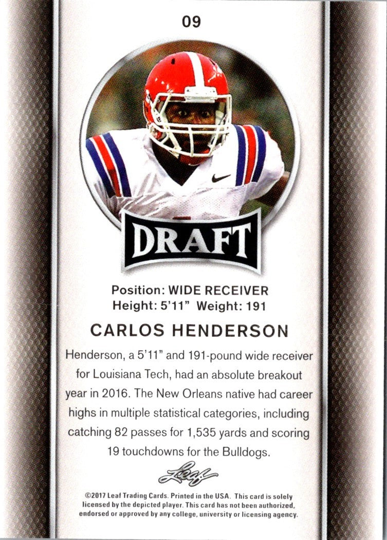 2017 Leaf Draft Carlos Henderson