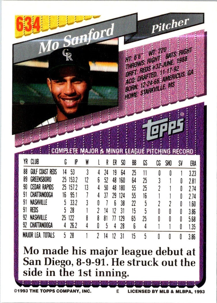 1993 Topps Mo Sanford