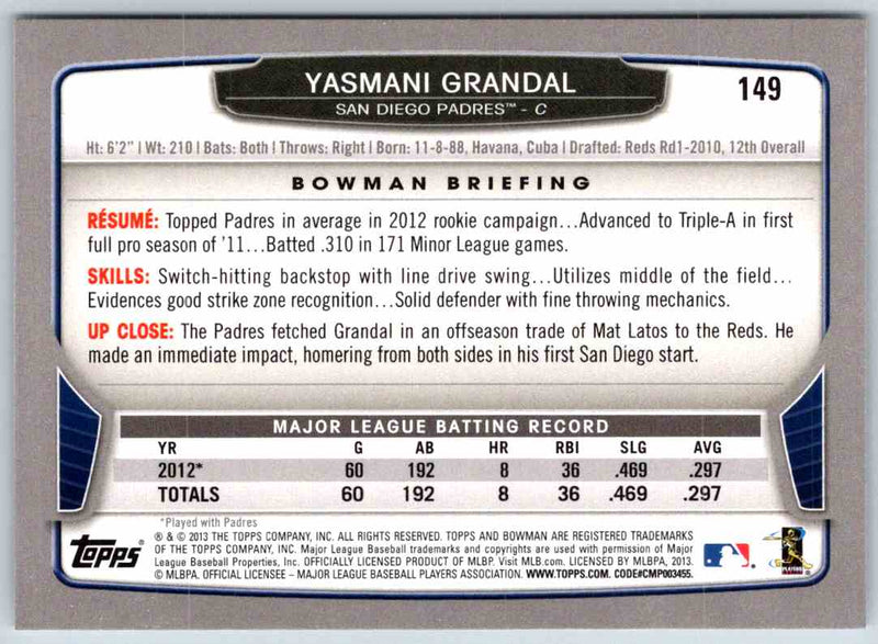 2013 Bowman Yasmani Grandal