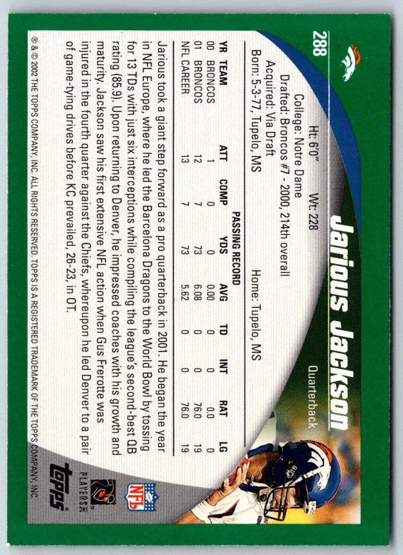 2002 Topps Jarious Jackson