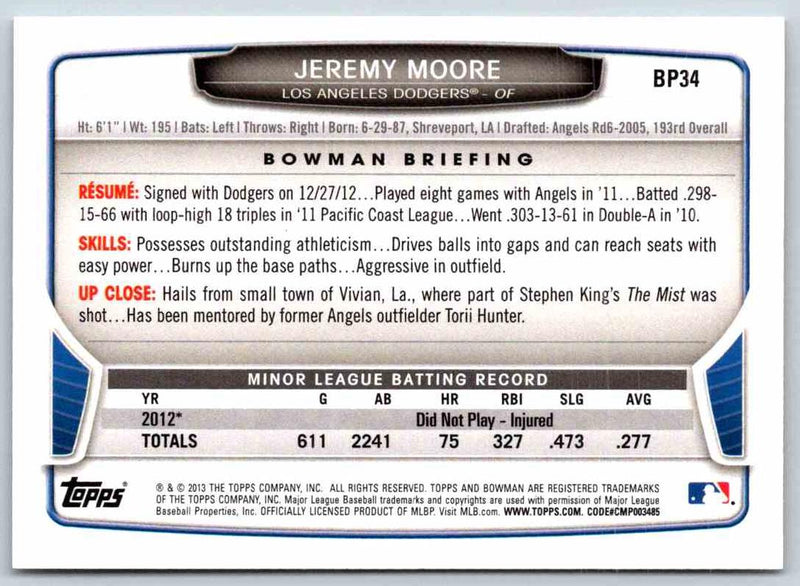 2014 Bowman Jeremy Moore