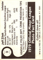 1979 TCMA Asheville Tourists Jeff Zitek #9