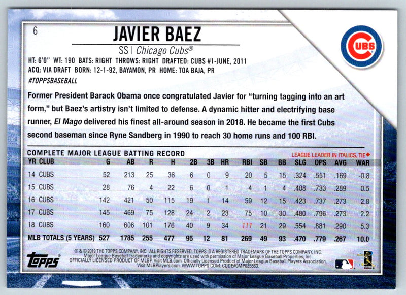 2019 Topps National Baseball Card Day Javier Baez