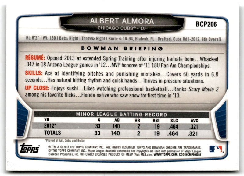 2013 Bowman Chrome Prospects Albert Almora