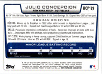 2012 Bowman Chrome Prospects Julio Concepcion #BCP189