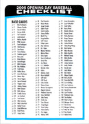 2006 Topps Opening Day Checklist