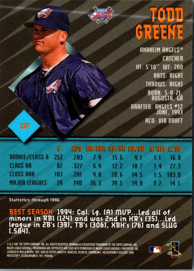 1997 Bowman's Best Todd Greene