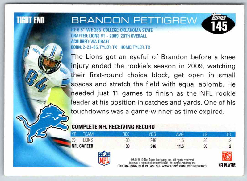 2011 Topps Football Brandon Pettigrew