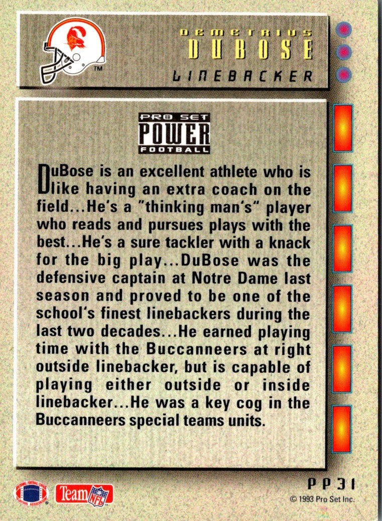 1993 Pro Set Power Update Prospects Gold Demetrius DuBose