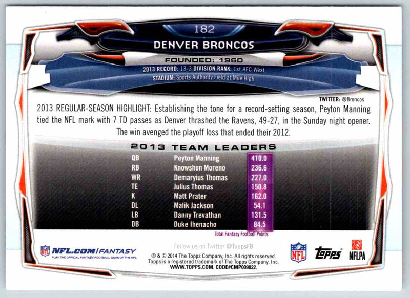 2014 Topps Denver Broncos