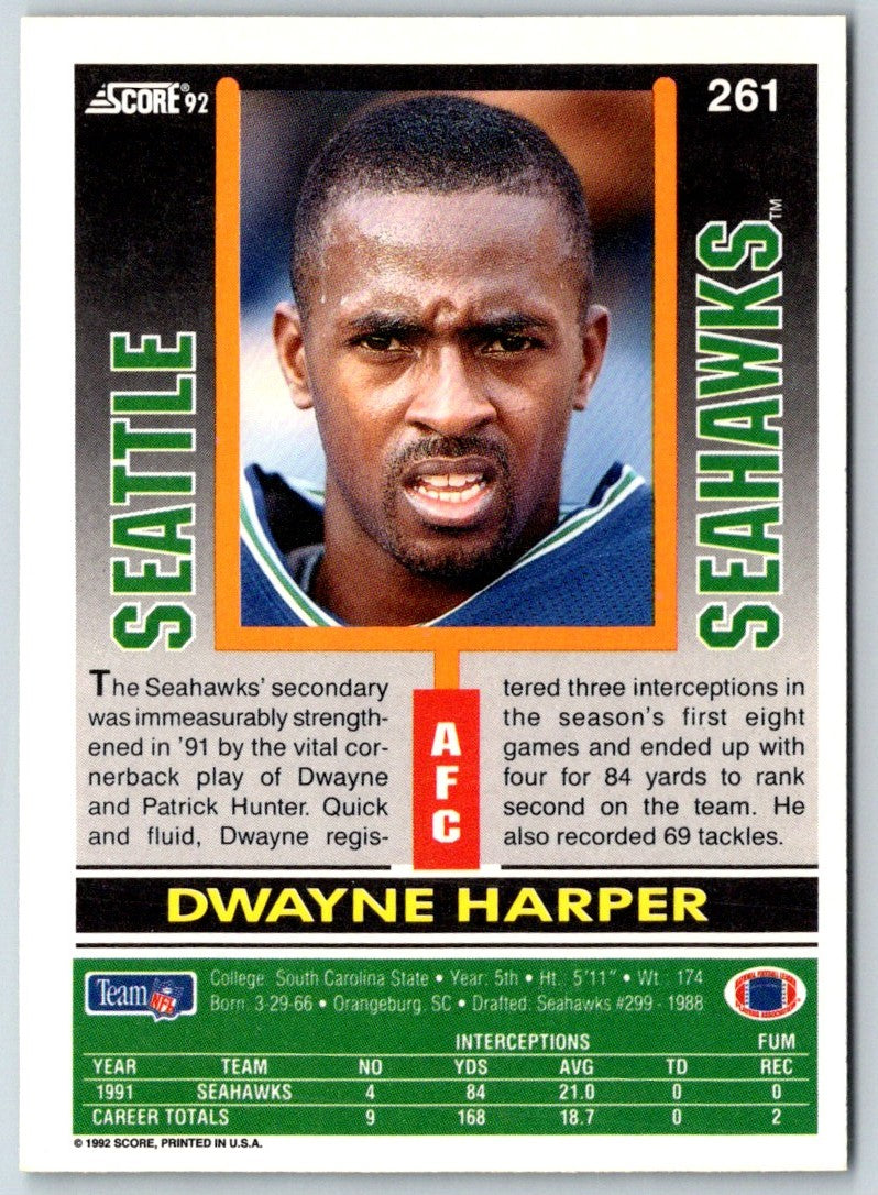 1992 Score Dwayne Harper