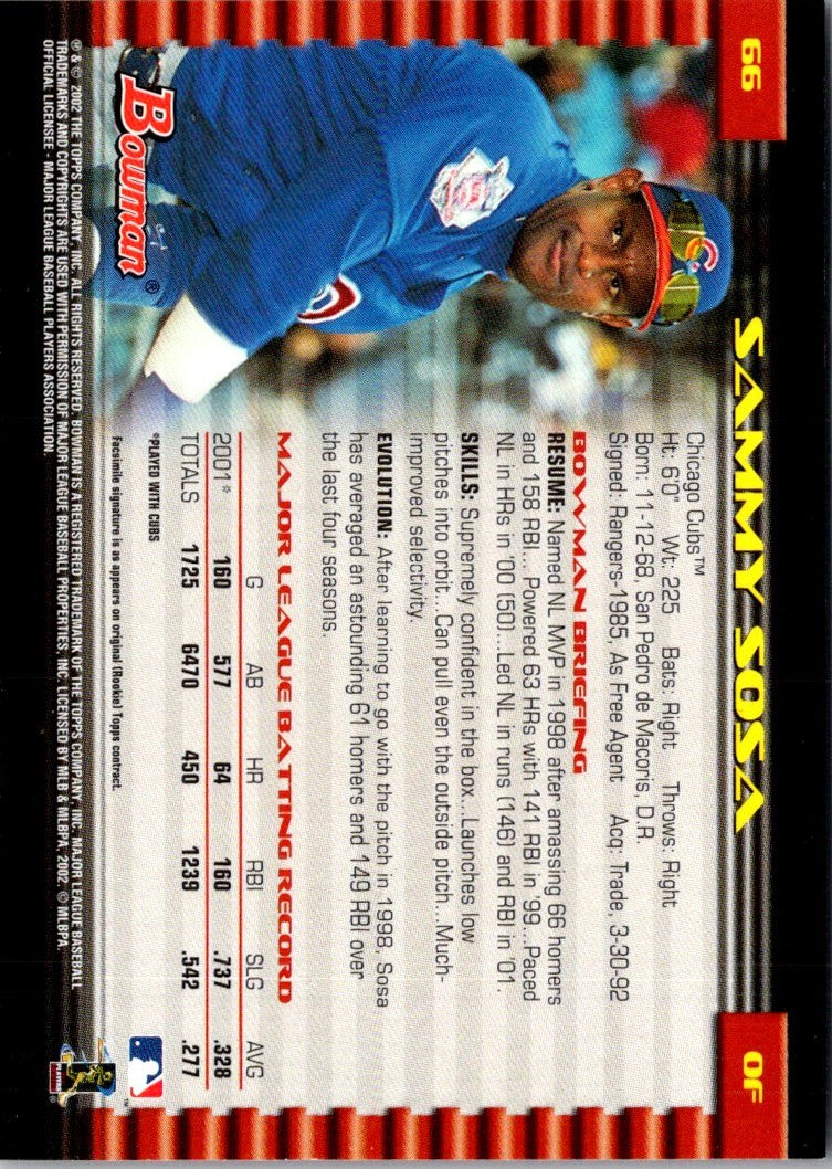 2002 Bowman Sammy Sosa