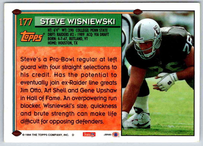 1994 Topps Steve Wisniewski