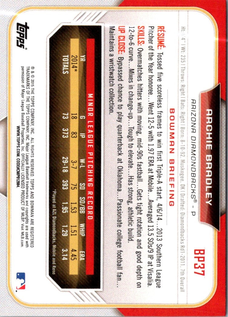 2015 Bowman Prospects Archie Bradley