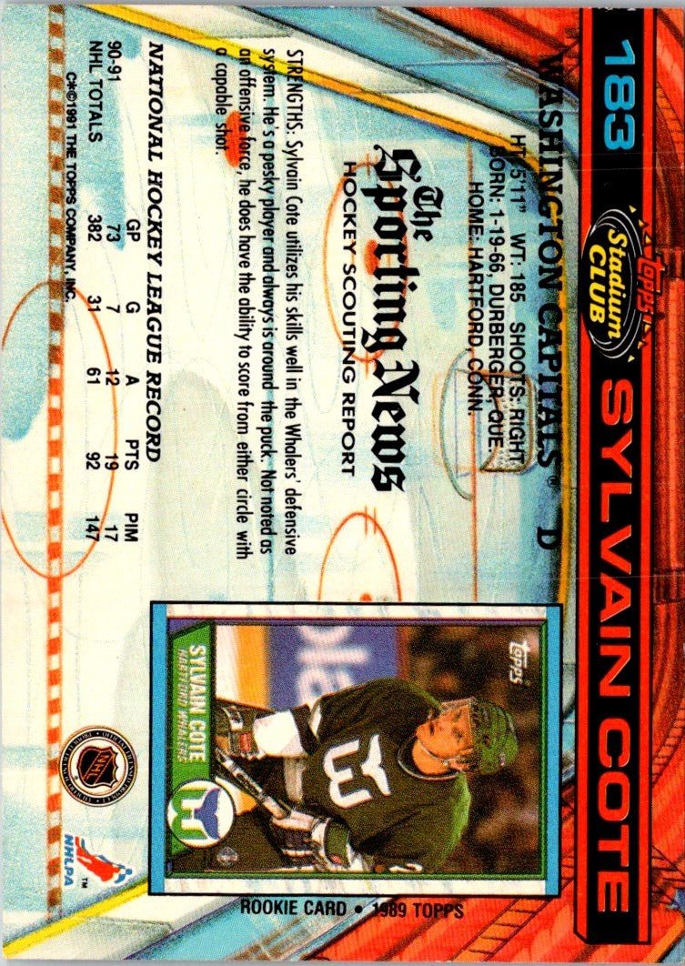 1991 Stadium Club Sylvain Cote