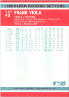 1988 Fleer Record Setters Frank Viola #42