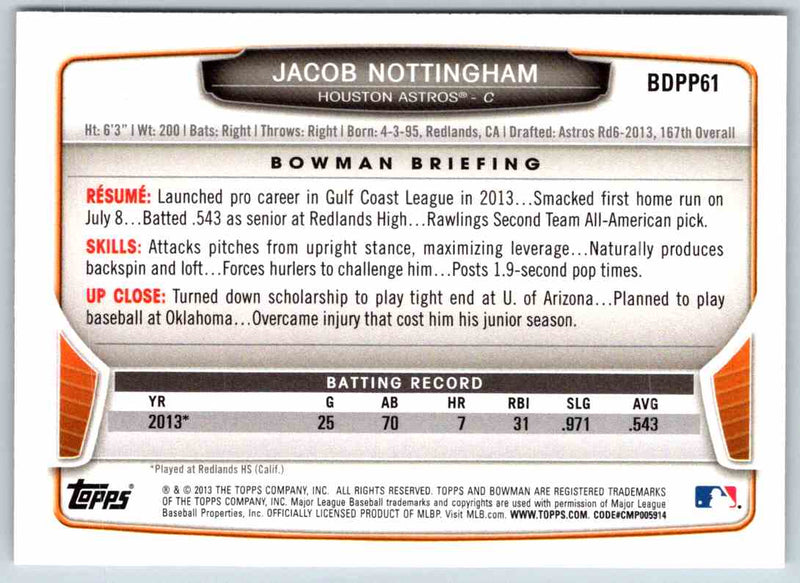 2013 Bowman Jacob Nottingham