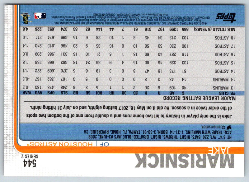 2019 Topps Jake Marisnick