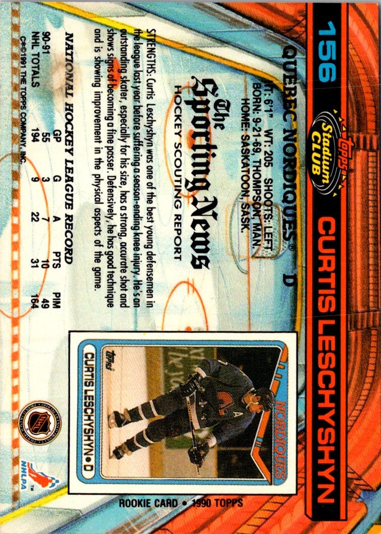 1991 Stadium Club Curtis Leschyshyn