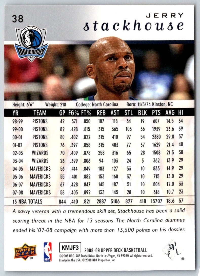 2008 Upper Deck Jerry Stackhouse