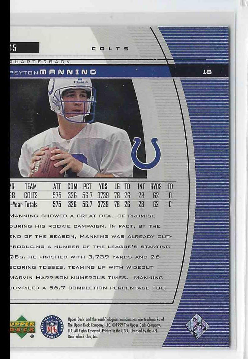 1999 Upper Deck Black Diamond Peyton Manning Indy