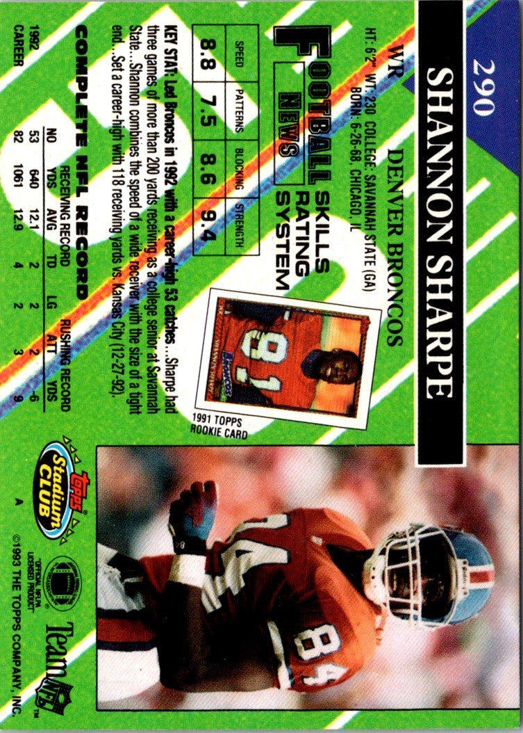1993 Stadium Club Shannon Sharpe