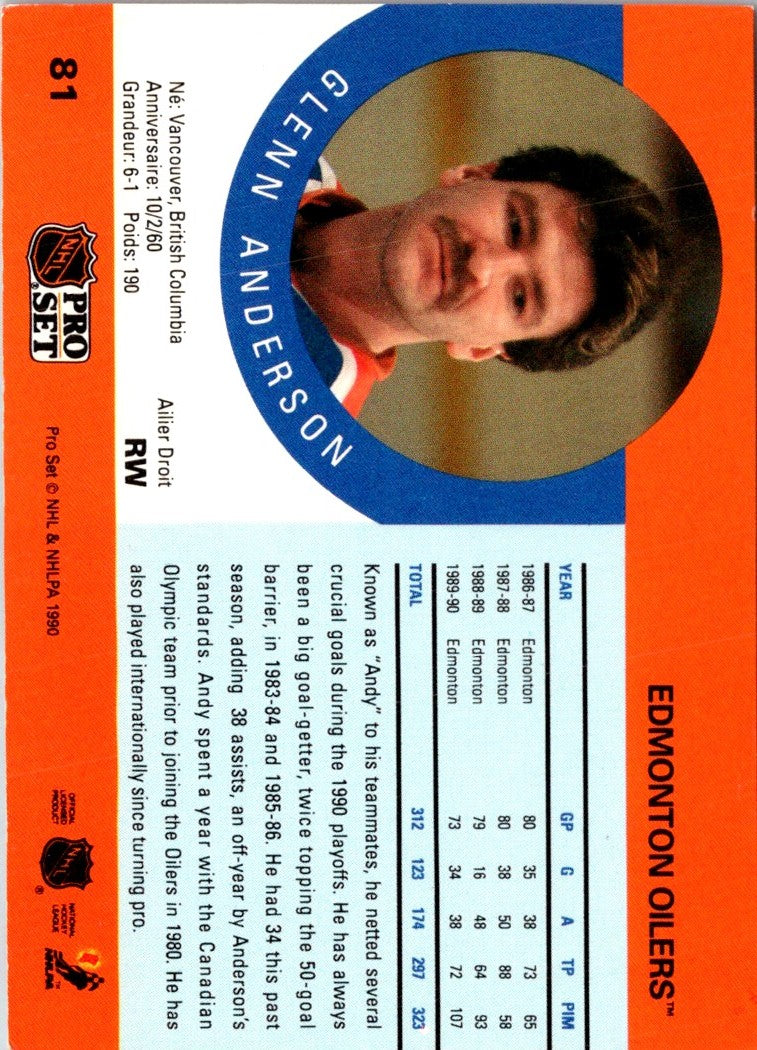 1990 Pro Set Glenn Anderson