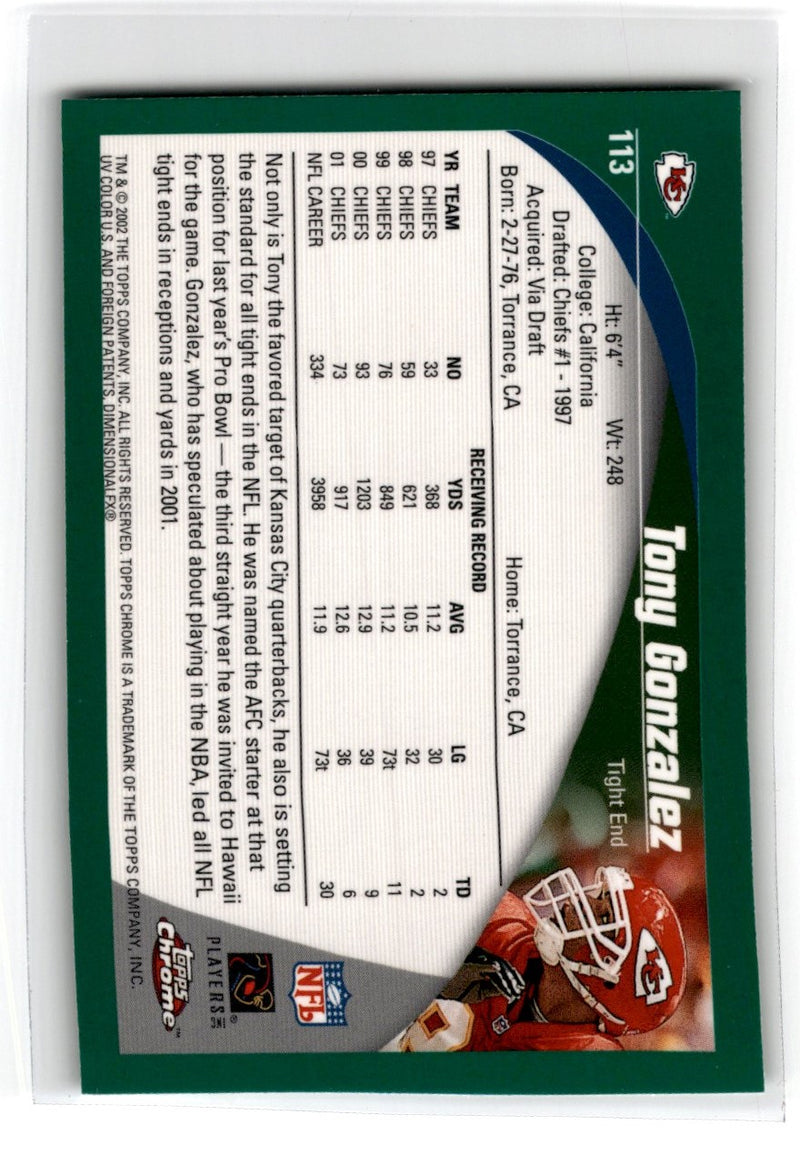 2001 Pacific Invincible Retail Tony Gonzalez